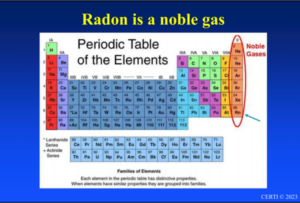 Radon, a noble gas